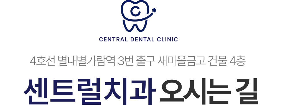4호선 별내별가람역 3번 출구 새마을금고 건물 4층, 센트럴치과 오시는 길